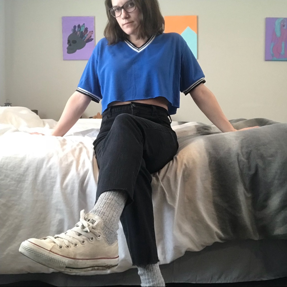 SOLD Classic worn in white low top converse
